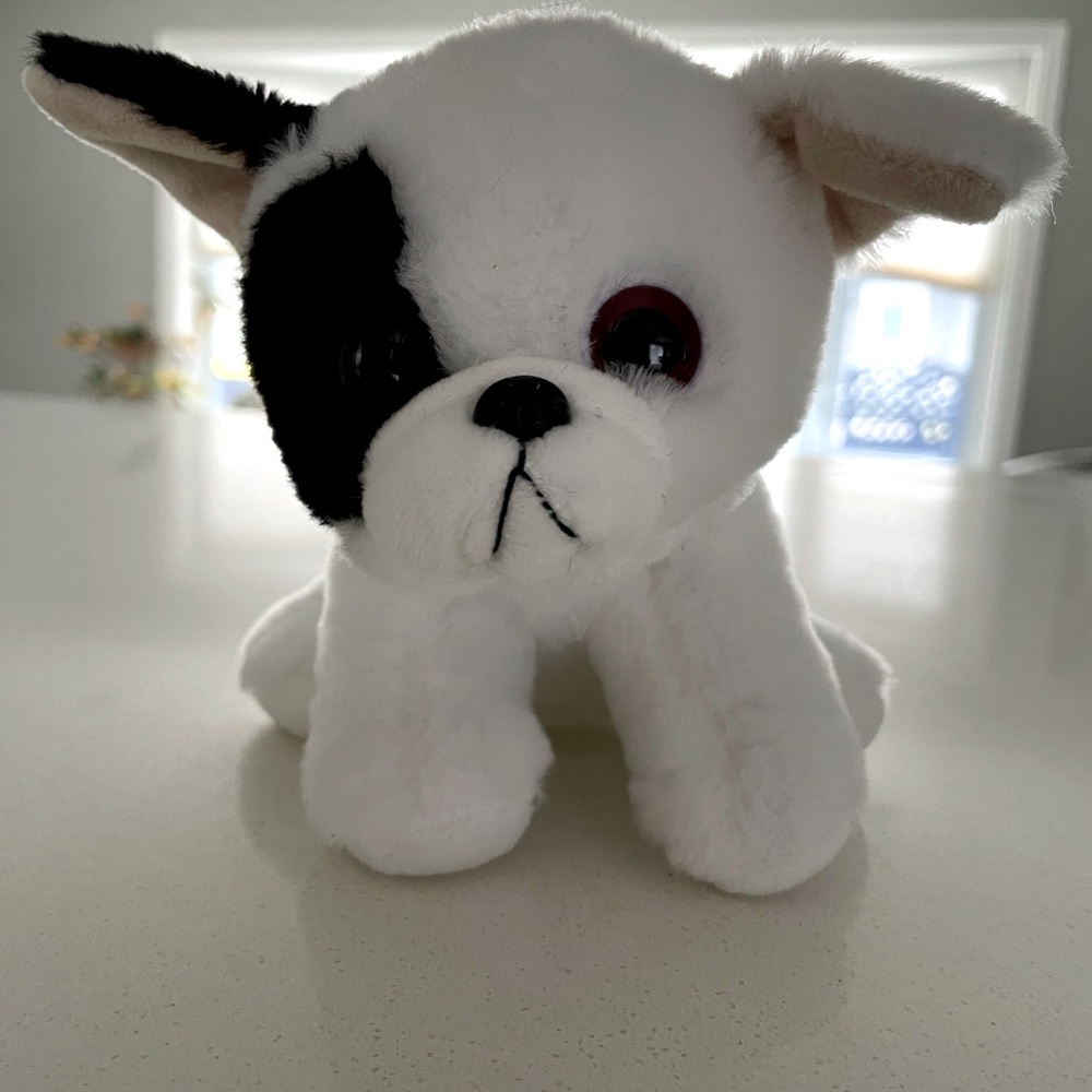 Plush Dog Toy - White and Black